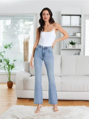 Sinsay - Jeansy high waist - niebieski