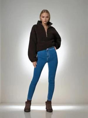 Sinsay - Jeansy high waist - niebieski