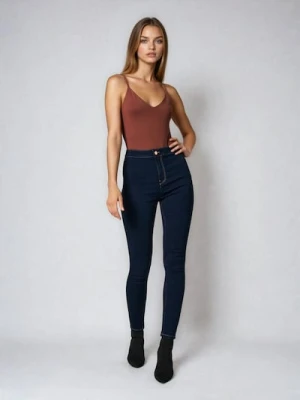 Sinsay - Jeansy high waist - niebieski