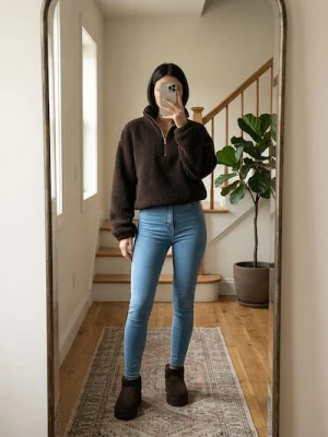 Sinsay - Jeansy high waist - niebieski