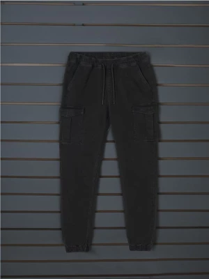 Sinsay - Jeansy jogger cargo - czarny