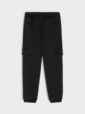 Sinsay - Jeansy jogger cargo - czarny