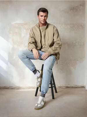 Sinsay - Jeansy jogger cargo - niebieski