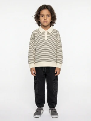 Sinsay - Jeansy jogger comfort cargo z efektem sprania - czarny