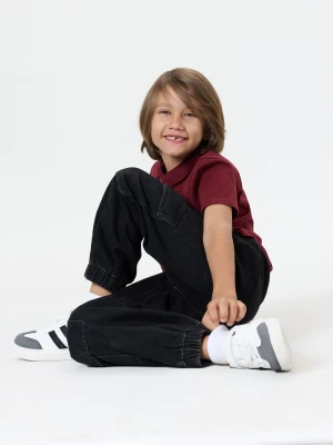 Sinsay - Jeansy jogger comfort cargo z efektem sprania - czarny