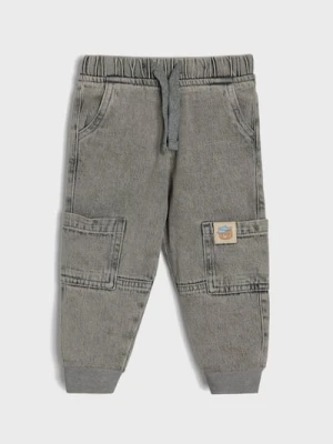 Sinsay - Jeansy jogger z efektem sprania - szary