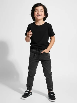 Sinsay - Jeansy jogger z efektem sprania - czarny