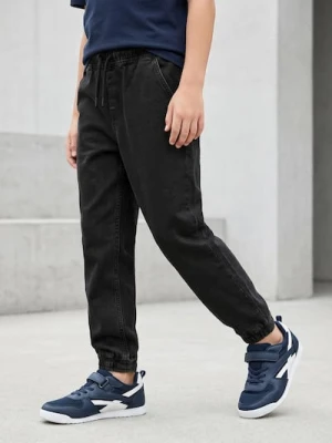 Sinsay - Jeansy jogger z efektem sprania - czarny