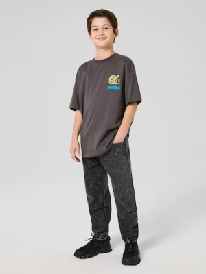 Sinsay - Jeansy jogger z efektem sprania - szary