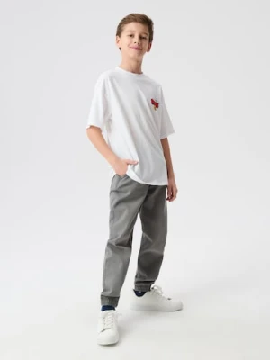 Sinsay - Jeansy jogger z efektem sprania - szary