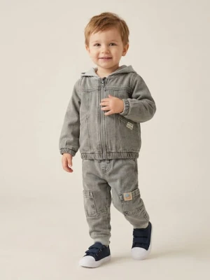 Sinsay - Jeansy jogger z efektem sprania - szary