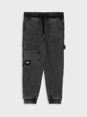 Sinsay - Jeansy jogger z efektem sprania - szary
