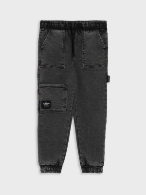Sinsay - Jeansy jogger z efektem sprania - szary