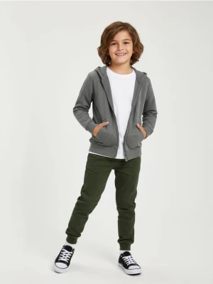 Sinsay - Jeansy jogger z efektem sprania - zielony