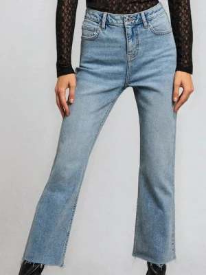 Sinsay - Jeansy kick flare - niebieski