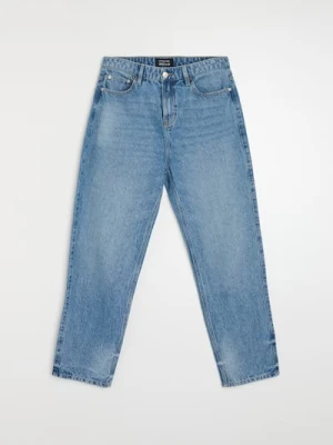 Sinsay - Jeansy loose fit z elektem sprania - niebieski