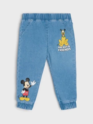 Sinsay - Jeansy Mickey Mouse - niebieski