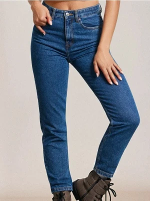 Sinsay - Jeansy mom fit - granatowy