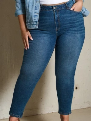 Sinsay - Jeansy mom fit - granatowy