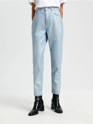 Sinsay - Jeansy mom fit - niebieski