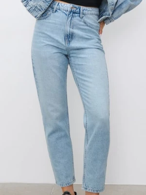 Sinsay - Jeansy mom fit - niebieski