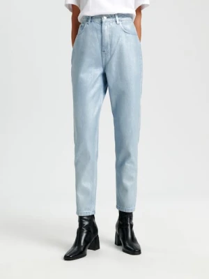 Sinsay - Jeansy mom fit - niebieski