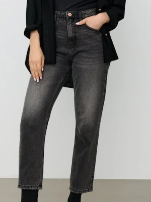 Sinsay - Jeansy mom fit - szary