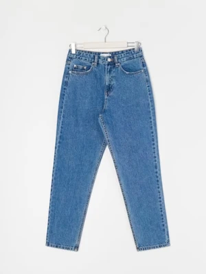Sinsay - Jeansy mom high waist - granatowy