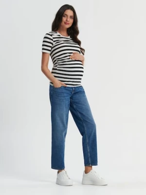 Sinsay - Jeansy mom high waist MAMA - niebieski