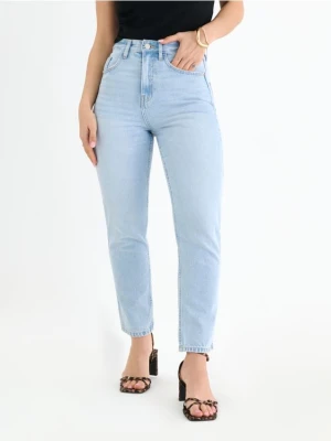 Sinsay - Jeansy mom high waist - niebieski