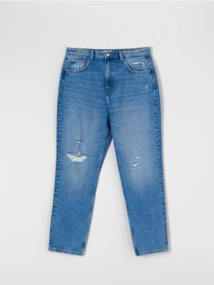 Sinsay - Jeansy mom high waist - niebieski