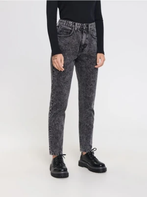 Sinsay - Jeansy mom high waist - szary