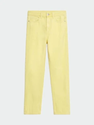 Sinsay - Jeansy mom high waist - żółty