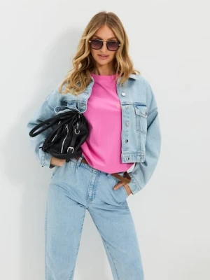 Sinsay - Jeansy mom paperbag z wysokim stanem - niebieski