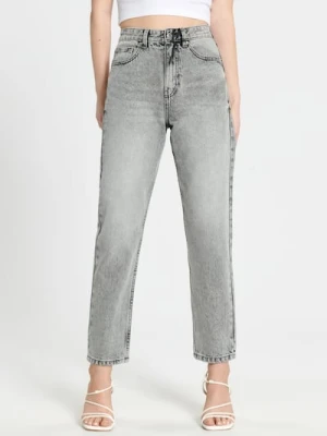 Sinsay - Jeansy mom - szary