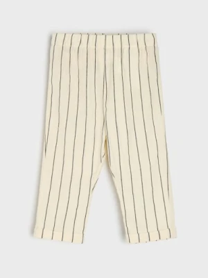 Sinsay - Jeansy pull on w paski - kremowy