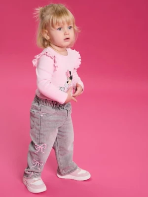 Sinsay - Jeansy pull on z efektem sprania - szary