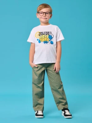 Sinsay - Jeansy pull on z naszywanymi kieszeniami - zielony