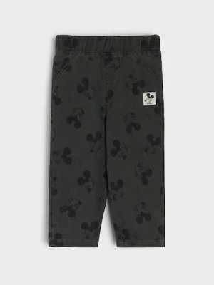 Sinsay - Jeansy pull on ze wzorem Mickey Mouse - szary