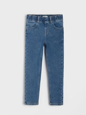 Sinsay - Jeansy relaxed skinny z domieszką wiskozy - granatowy