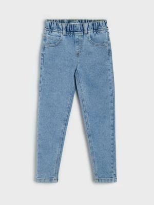 Sinsay - Jeansy relaxed skinny z domieszką wiskozy - niebieski