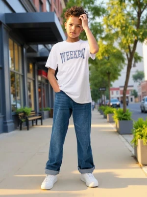 Sinsay - Jeansy Relaxed z efektem sprania - granatowy