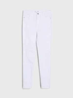 Sinsay - Jeansy skinny - biały