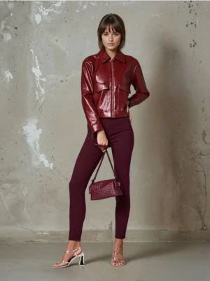 Sinsay - Jeansy skinny - brązowy