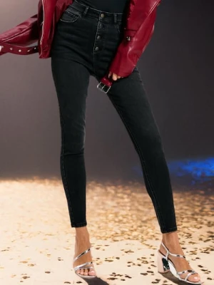 Sinsay - Jeansy skinny - czarny