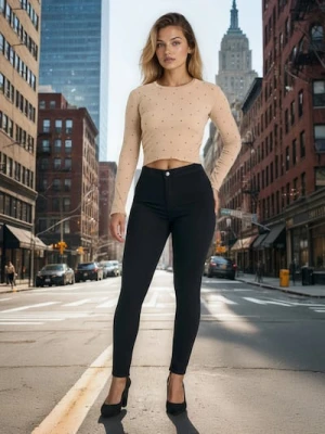 Sinsay - Jeansy skinny - czarny