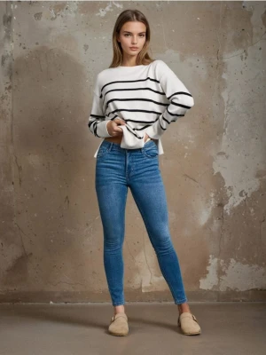 Sinsay - Jeansy skinny fit - niebieski