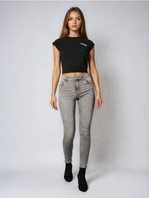 Sinsay - Jeansy skinny fit - szary