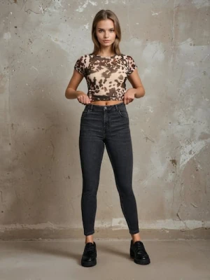 Sinsay - Jeansy skinny fit - szary