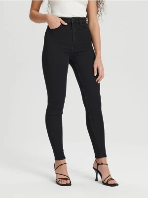 Sinsay - Jeansy skinny high waist - czarny